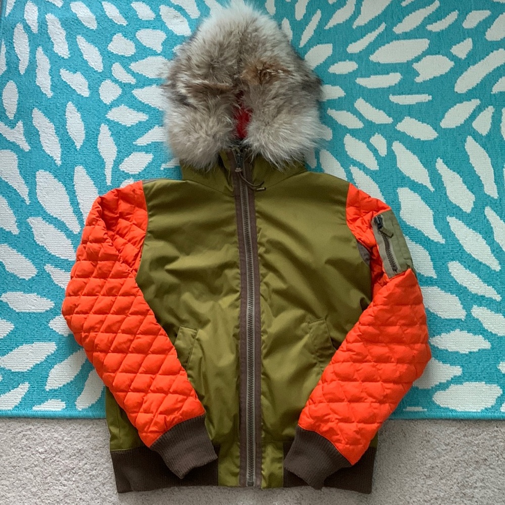 🫒🔥 L.A.M.B x Burton Snow Ski Jacket with Real Fur Collar 🫒🔥 Size Large